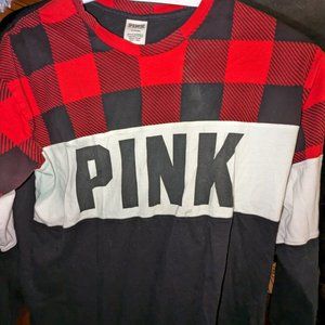 Ladies Pink By Victoria's Secret Long Sleeve Pullover Size Medium